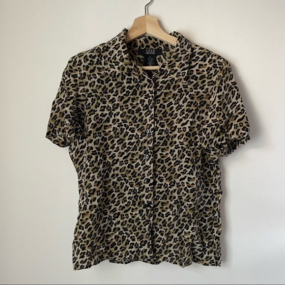 Silk Leopard Print button up - Picture 1 of 6